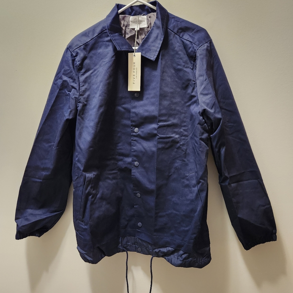 Men's Large Five Four Abberton Navy Button-Up Jacket